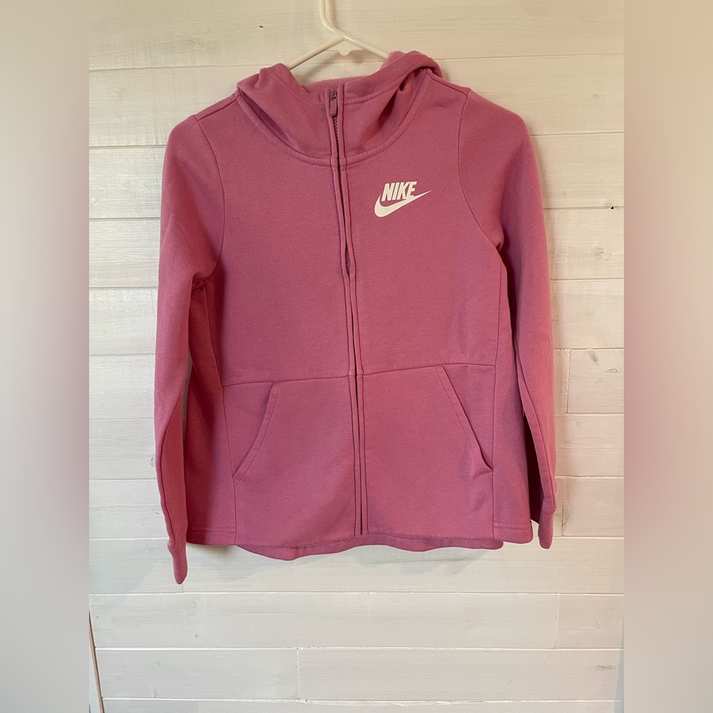 Nike Kids Hoodie in Pink with White Logo